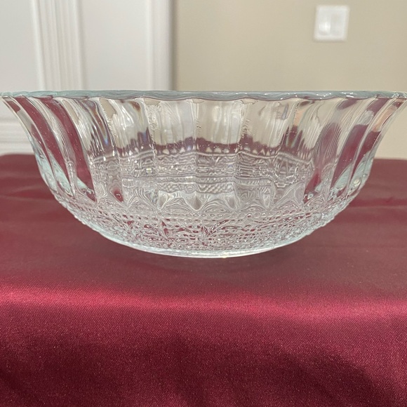 EUC VTG KIG Indonesia Decorative Clear Glass Serving Bowl - Picture 4 of 6